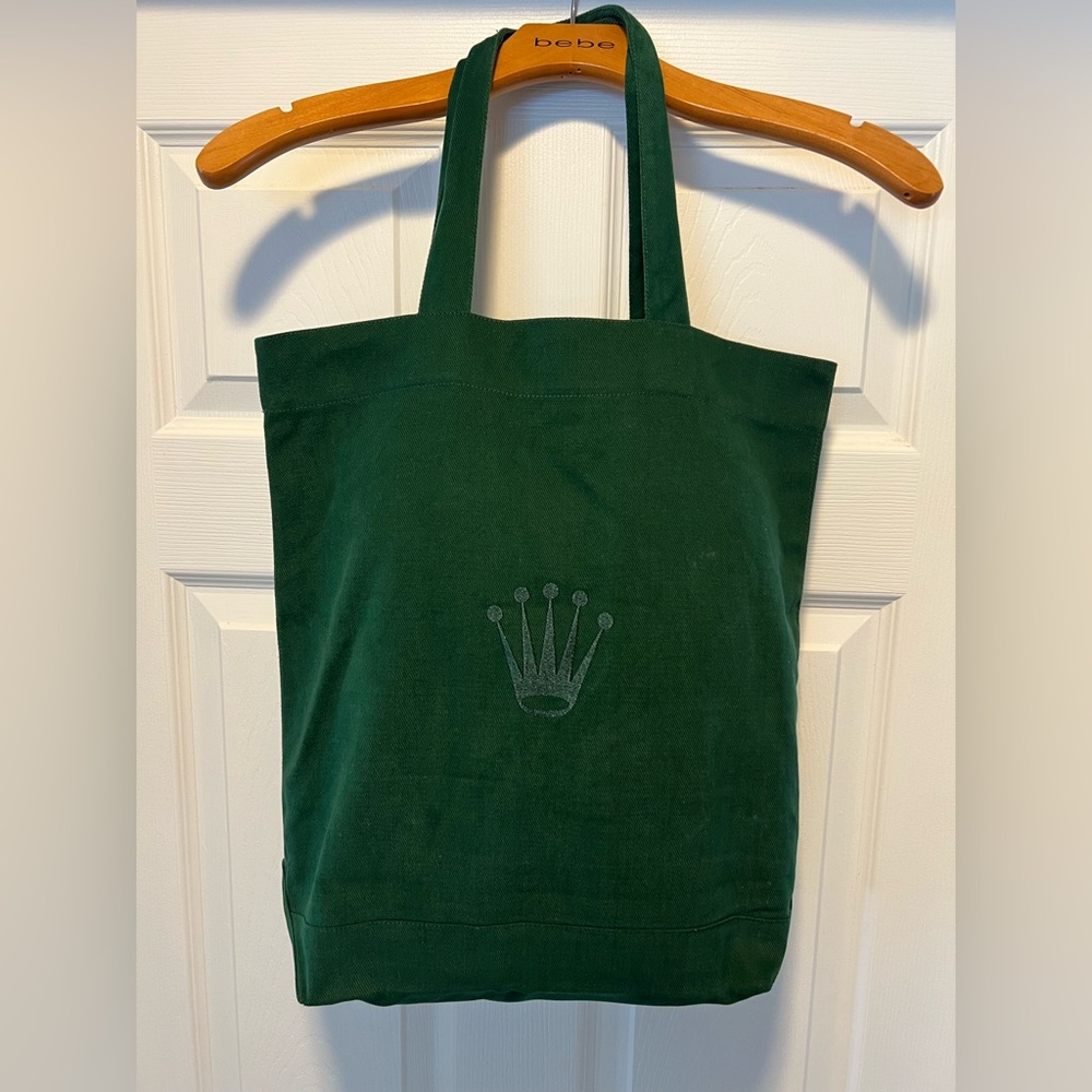 Authentic Rolex Green Fabric tote